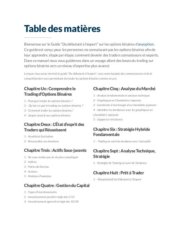 Guide de trading option binaire