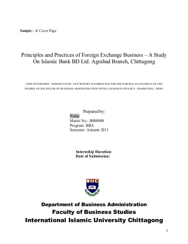 Example of Cover Page For Report images