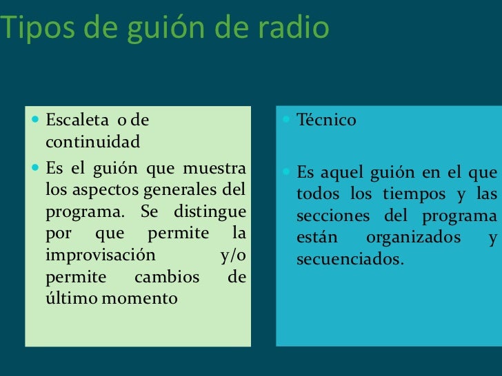 Guión radiofónico