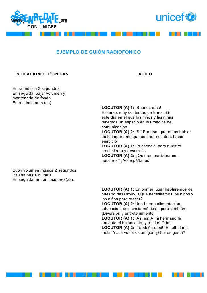 GUION RADIOFONICO guion radiofonico: