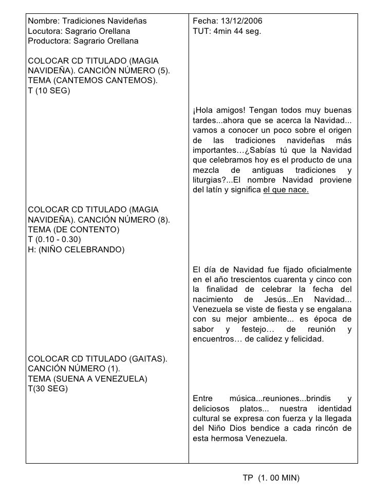 GUION RADIOFONICO guion radiofonico: