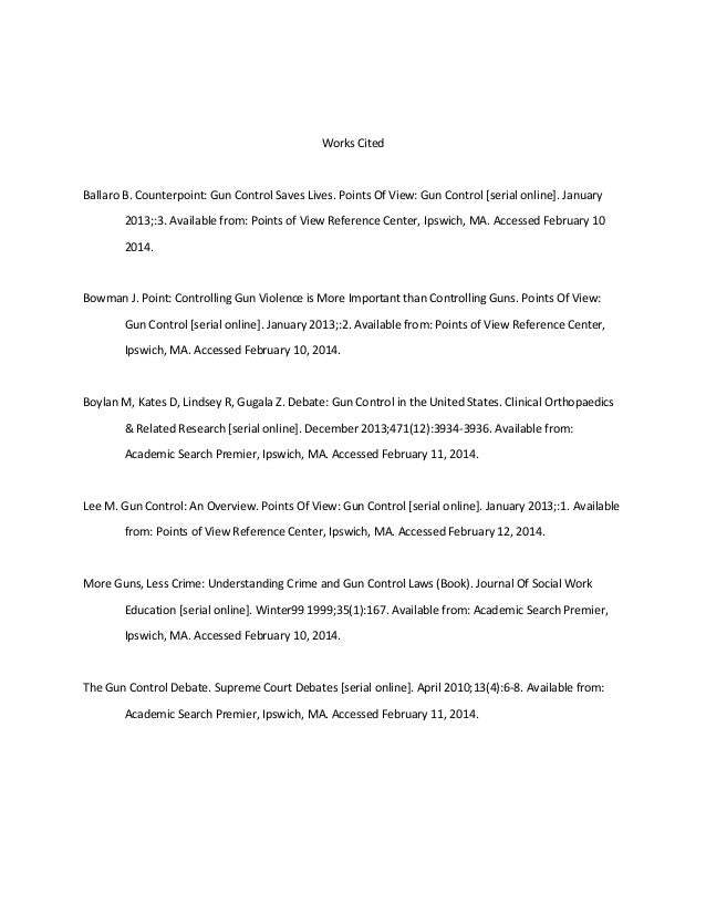 Research paper gun control