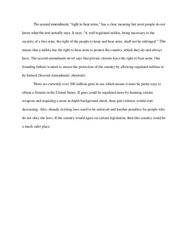 Essays Right To Keep And Bear Arms The Second Amendment A Missing Right To Bear Arms Essays Thesis For An Analysis Essay also Thesis Statement For Persuasive Essay High School Personal Statement Sample Essays