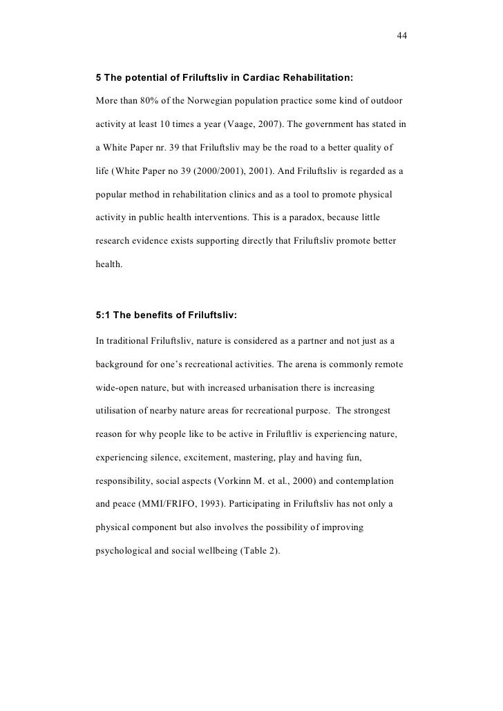 Cardiac rehabilitation thesis