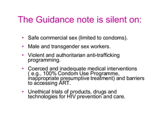The Unaids Guidance Note On Sex Work And Hiv Ppt