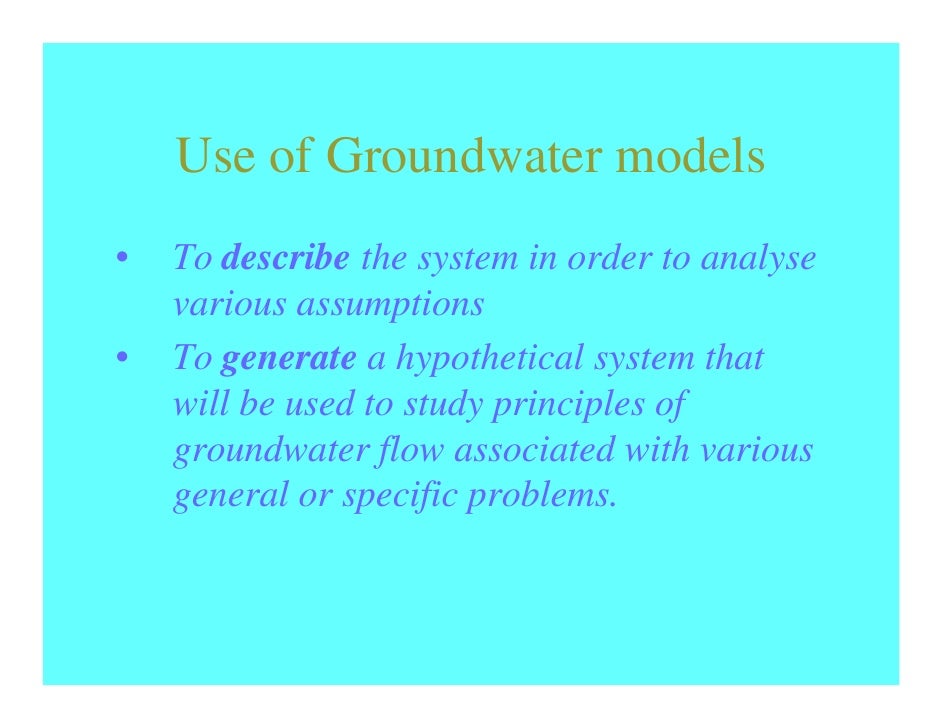 Introduction to Groundwater Modelling