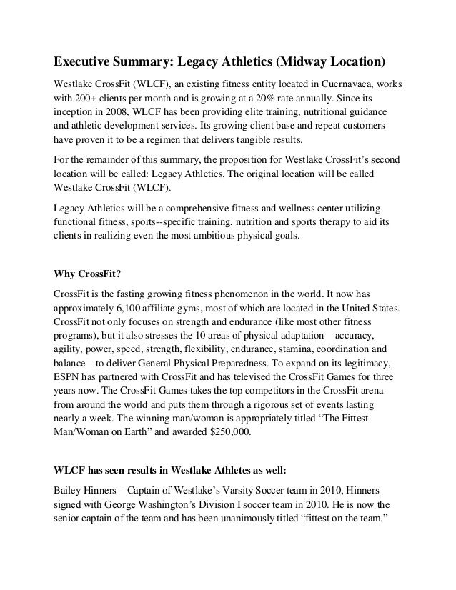 fitness business plan sample