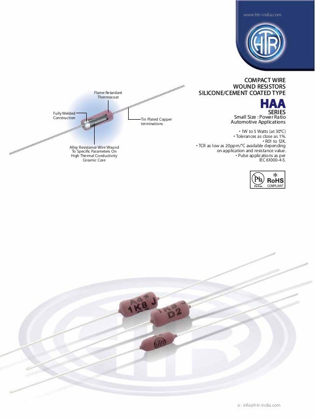 HTR India Products Wire Wound Resistors Silicone Coated Resistors