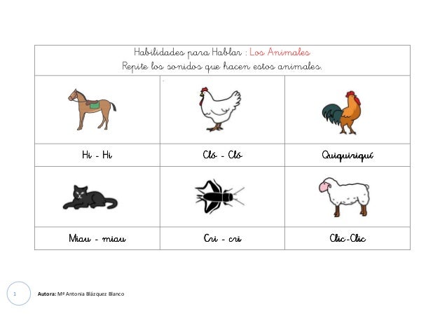 LOS SONIDOS QUE HACEN LOS ANIMALES los sonidos que hacen los animales: