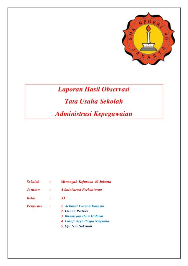 Hasil Observasi Tata Usaha SMK Negeri 40 Jakarta