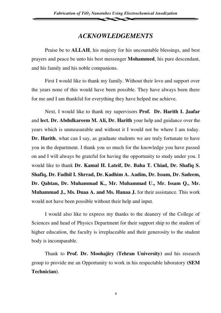 Acknowledgements dissertation family