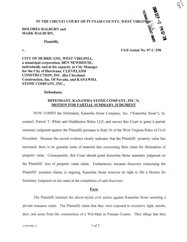 Motion For Summary Judgment /Plaintiff Mark Halburn Deposition 07c…
