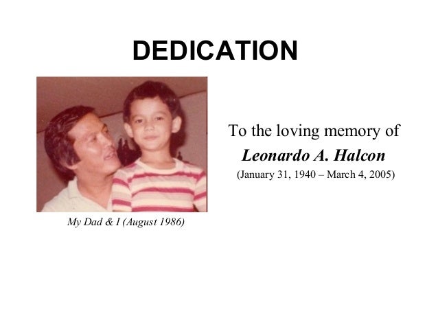 Thesis dedication memory