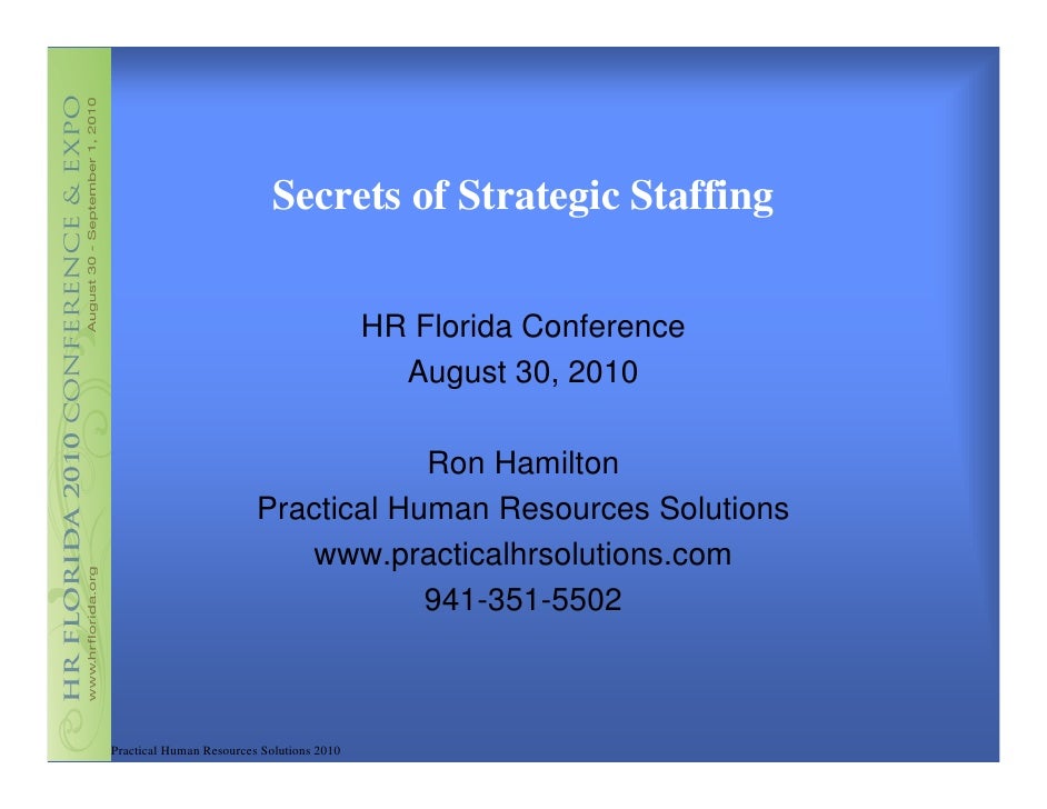 hamilton secrets of strategic staffing definition of strategic staffing