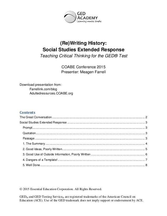 Social Studies Ged Essay