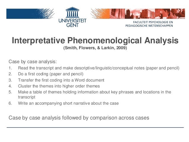 Phenomenological analysis
