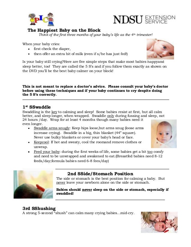 Happiest baby on the block handout, purple crying