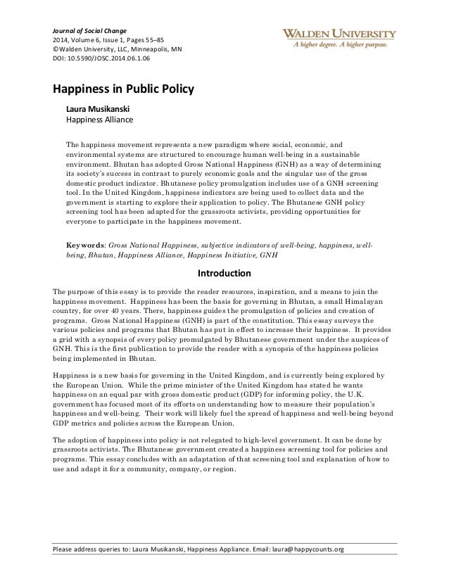 Happiness essay thesis
