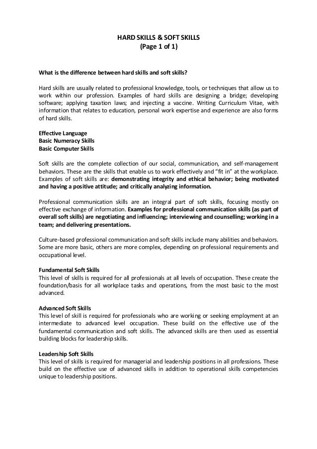 examples of skills on resumes