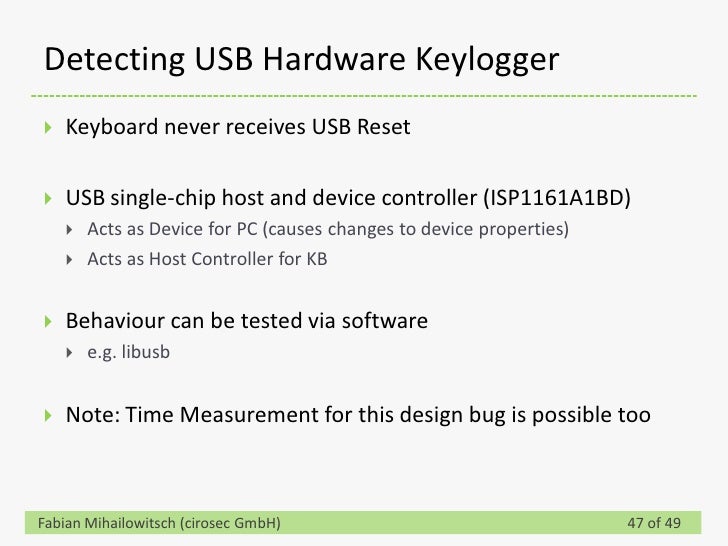 Detectando Hardware keylogger