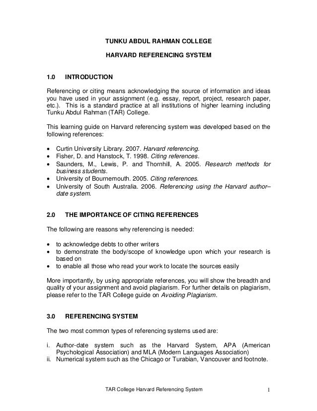 Harvard style essay format
