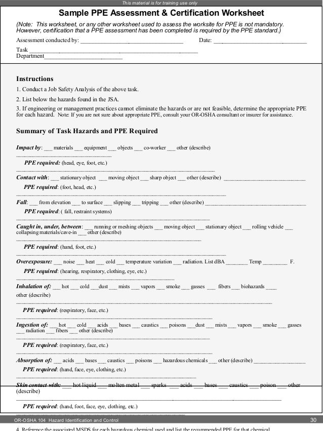 job safety analysis worksheet