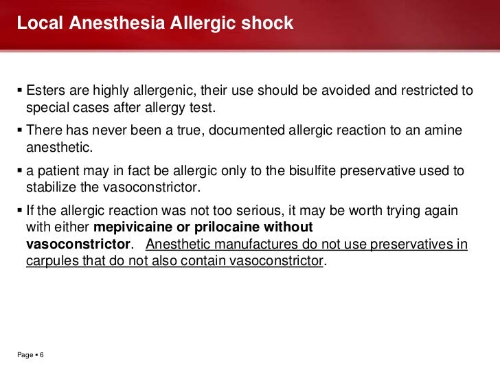 Hazards of local anesthesia