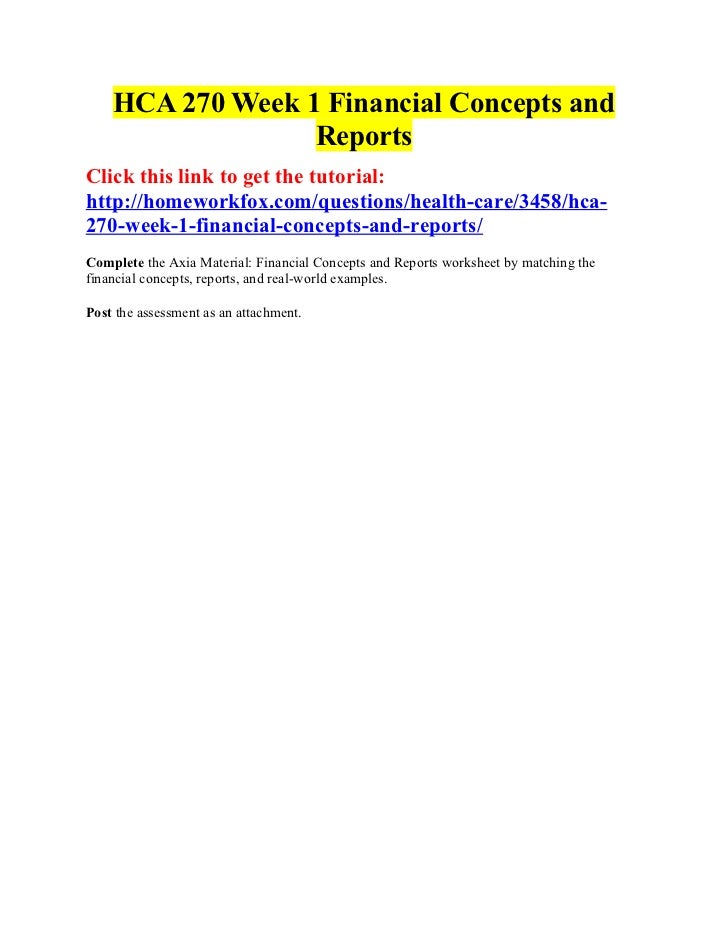 hca 270 financial concepts and reports worksheet hca 270 financial concepts and reports worksheet