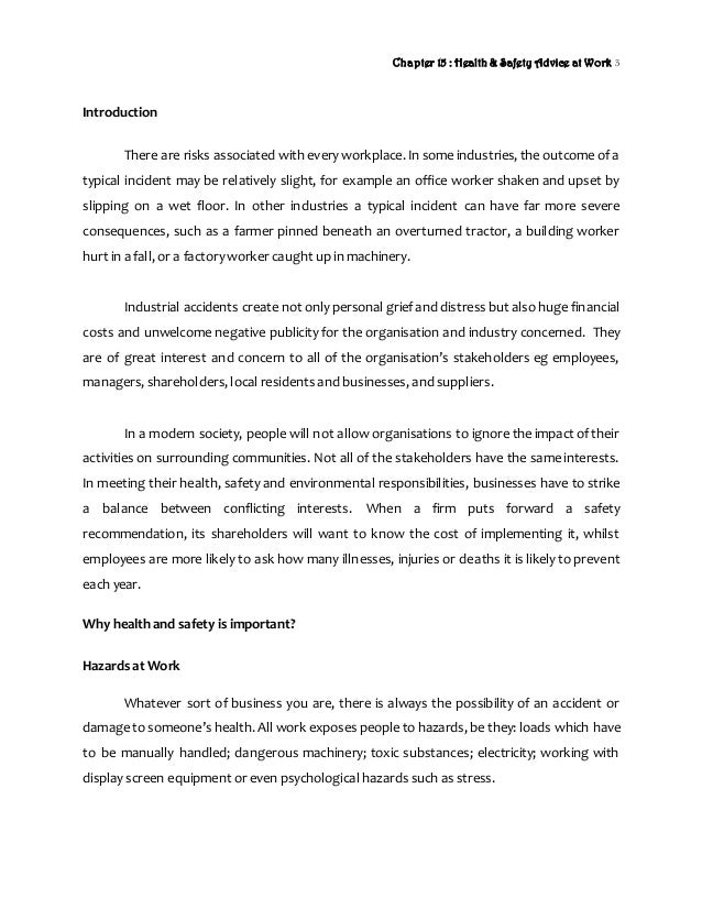 Workplace safety essay