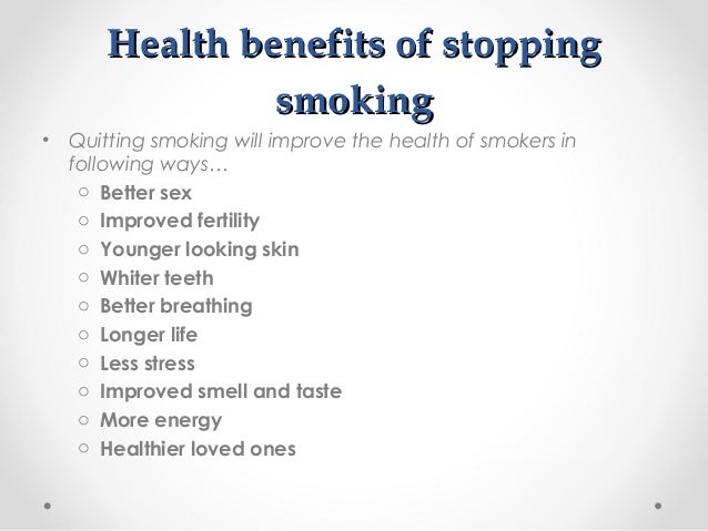 Health Benefits Of Smoking Cessation