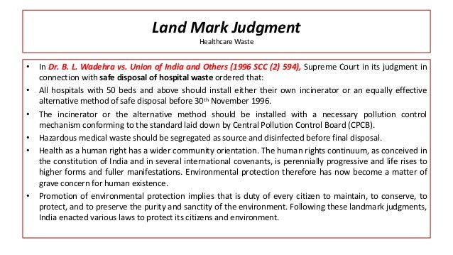 Healthcare Waste and Judicial Intervention by Indian Courts