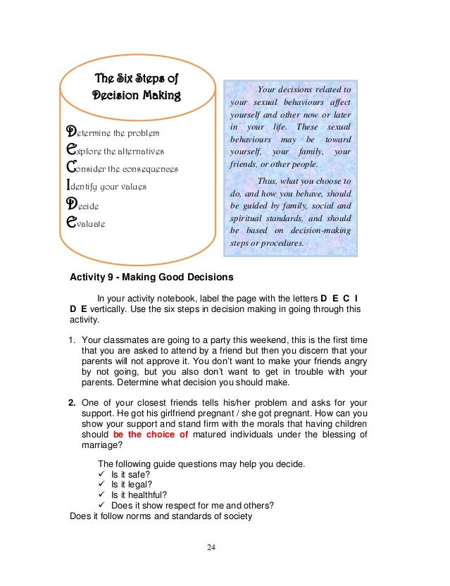 Making good choices essay