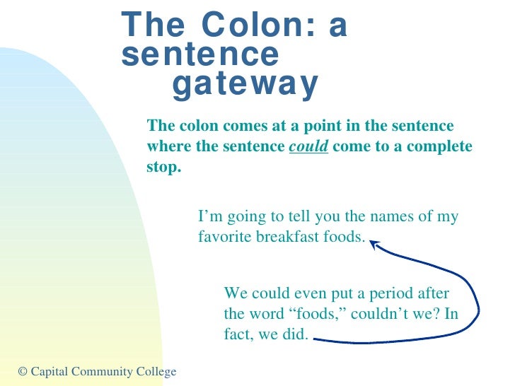 Using Colons
