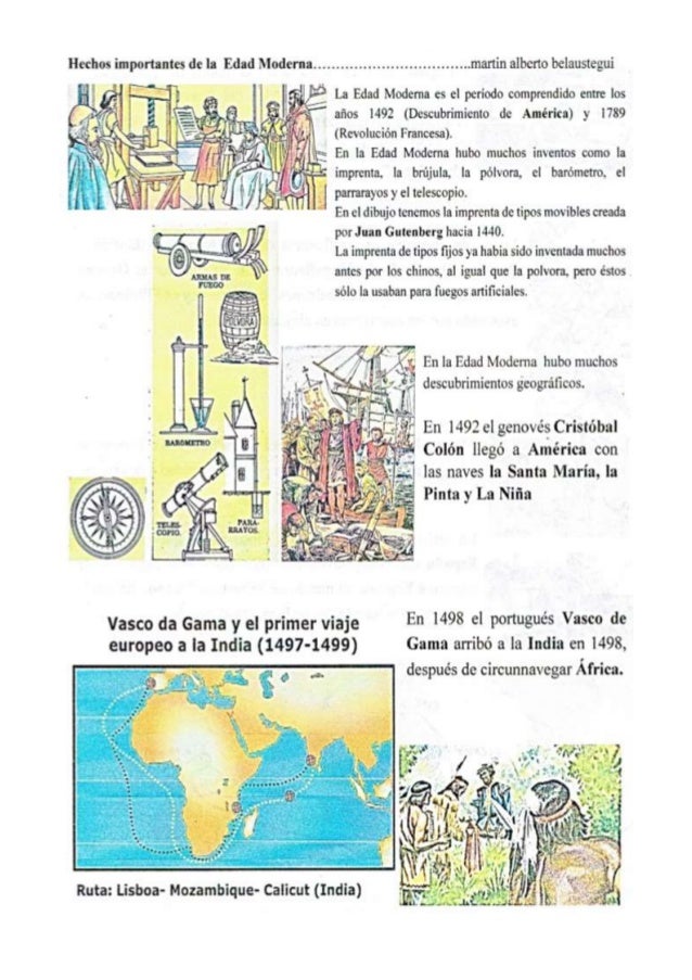 HECHOS MAS IMPORTANTES DE LA EDAD MODERNA hechos mas importantes de la edad moderna: