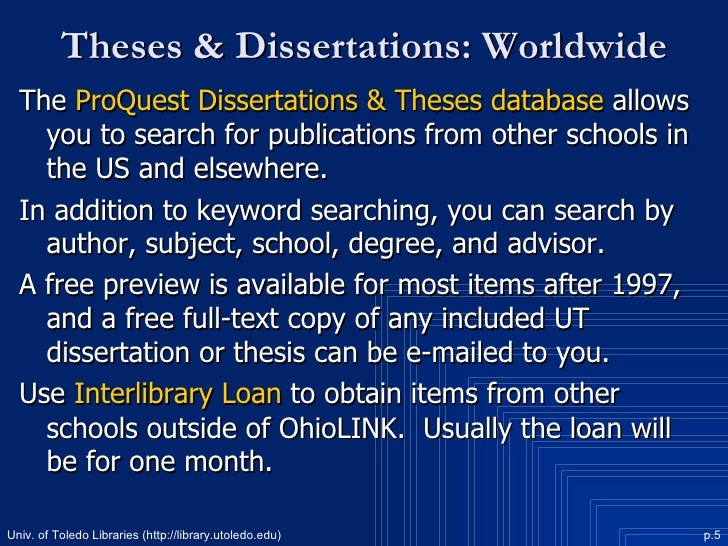 Dissertations and theses full text database