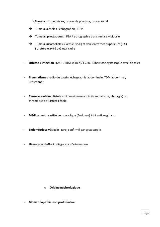 Tumeur Urothéliale Vessie