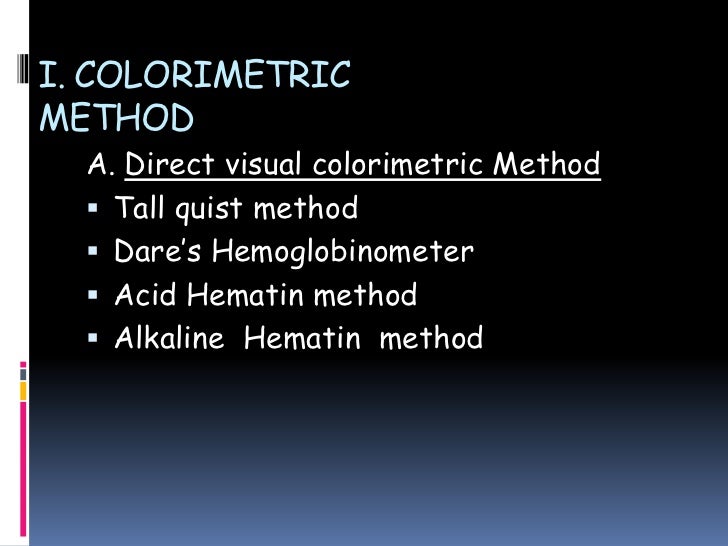 Hemoglobin determination