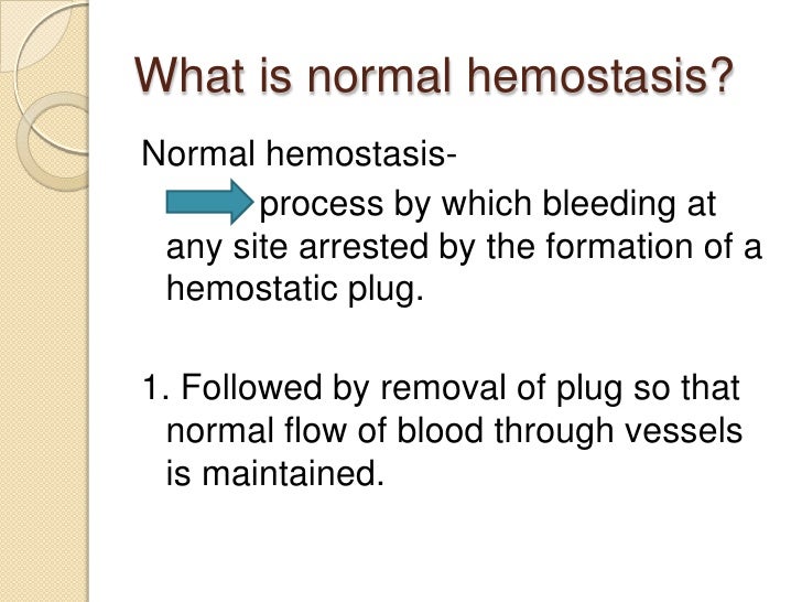 Hemostasis in Pathology