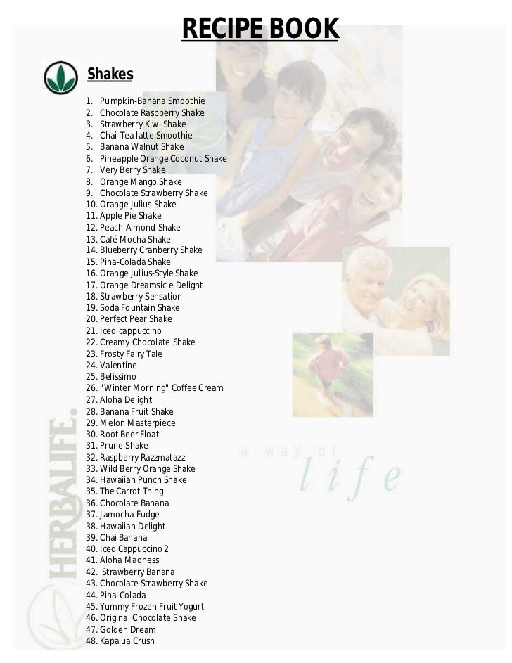 Herbalife shake recipe book