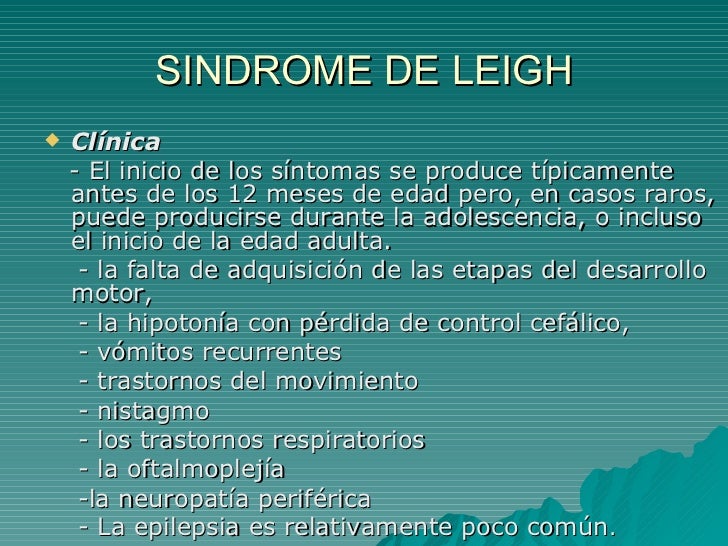 Herencia Mitocondrial y Síndrome de Leigh