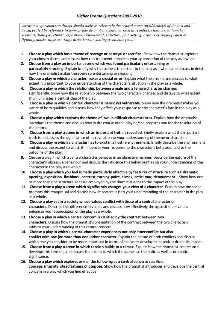 Critical essay questions