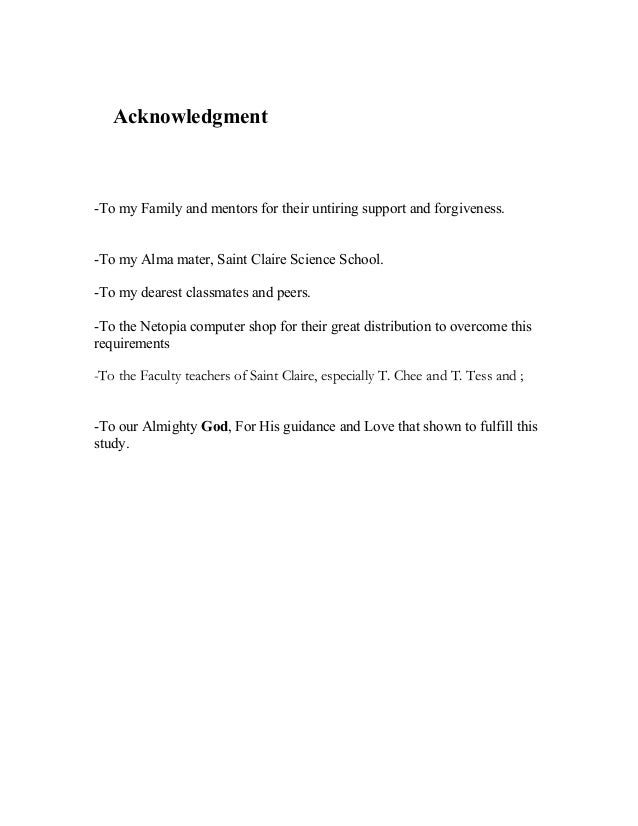 Acknowledgement dissertation family