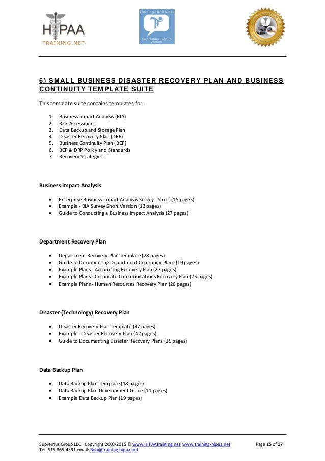 Disaster Recovery And Business Continuity Plan Template