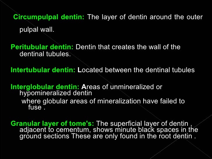 Histology of dentin