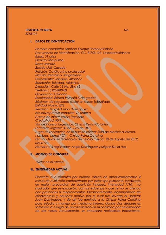 Historia clinica (ejemplo)