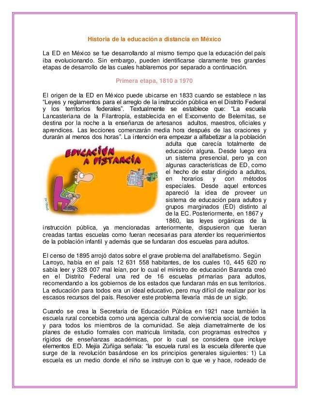 LA EDUCACION A DISTANCIA EN MEXICO la educacion a distancia en mexico: