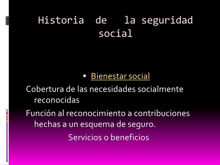Historia de la seguridad social