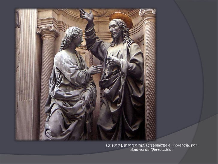 Cristo y Santo Tomás, Orsanmichele, Florencia, por Andrea del Verrocchio. <br />