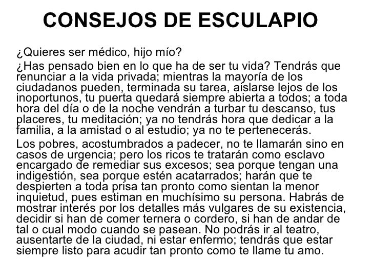 Historia Medicina Introduccion, Programa,Consejos De Esculapio, Defin…