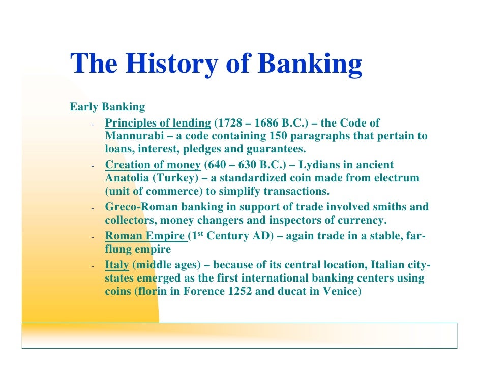 History of Banking